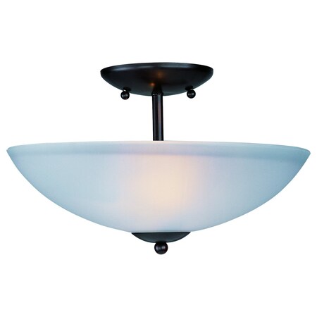Maxim Two Light Oil Rubbed Bronze Frosted Glass Bowl Semi-Flush Mount 10042FTOI